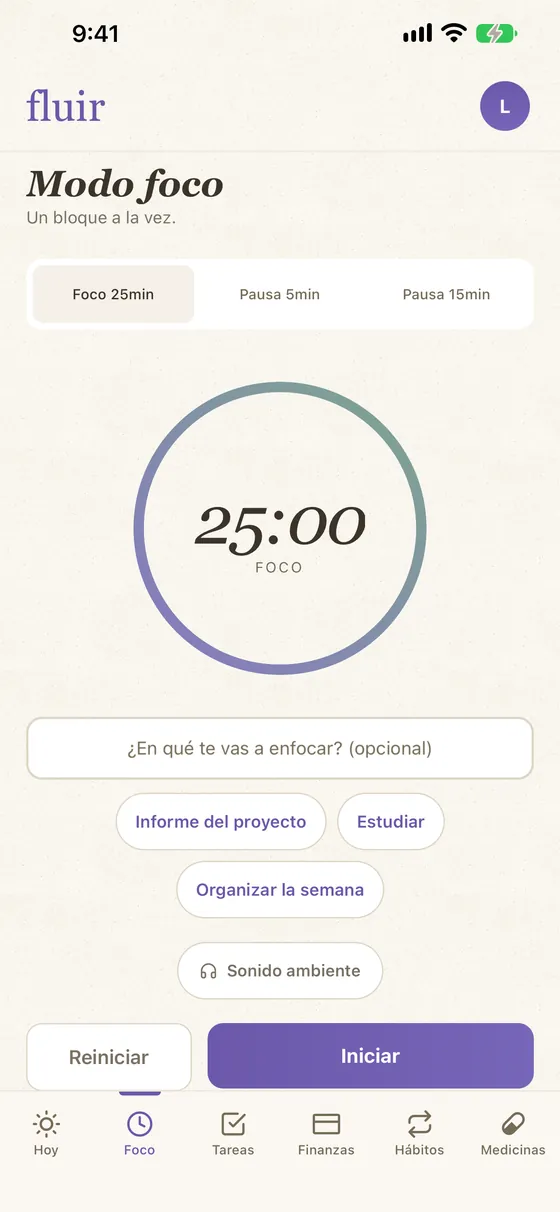 Fluir por dentro: la pantalla de Foco